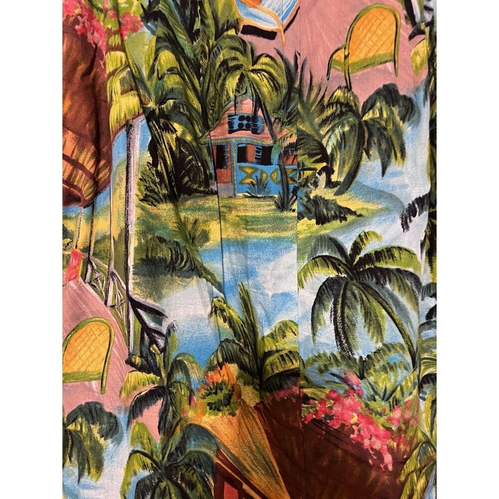 Vtg Sharon Young Tropical Hawaiian Tiki Print Straight Pencil Midi Skirt 14 - Picture 15 of 15